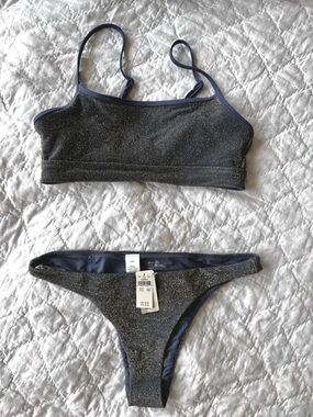 aerie Sparkle Navy Blue Bikini Set